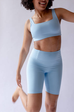 Girlfriend Collective RIB Tommy Bra - Made from Recycled Plastic Bottles Bluebell 3XL