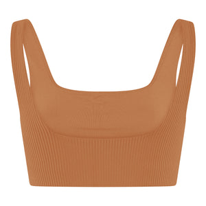 Girlfriend Collective RIB Tommy Bra - Made from Recycled Plastic Bottles Toffee 3XL