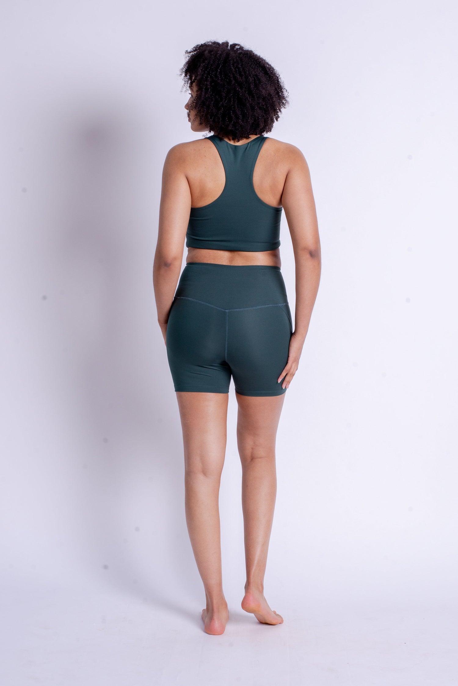 Girlfriend Collective Run Shorts High-Rise - Made from Recycled Plastic Bottles Moss Pants