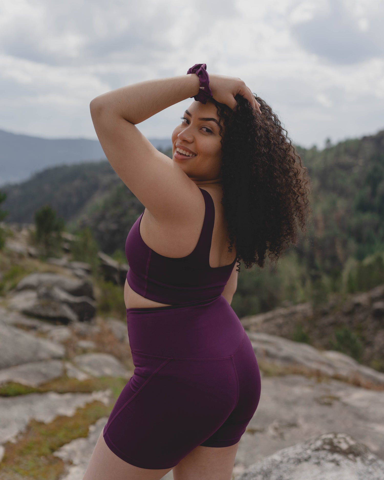 Girlfriend Collective Run Shorts High-Rise - Made from Recycled Plastic Bottles Plum XS Pants