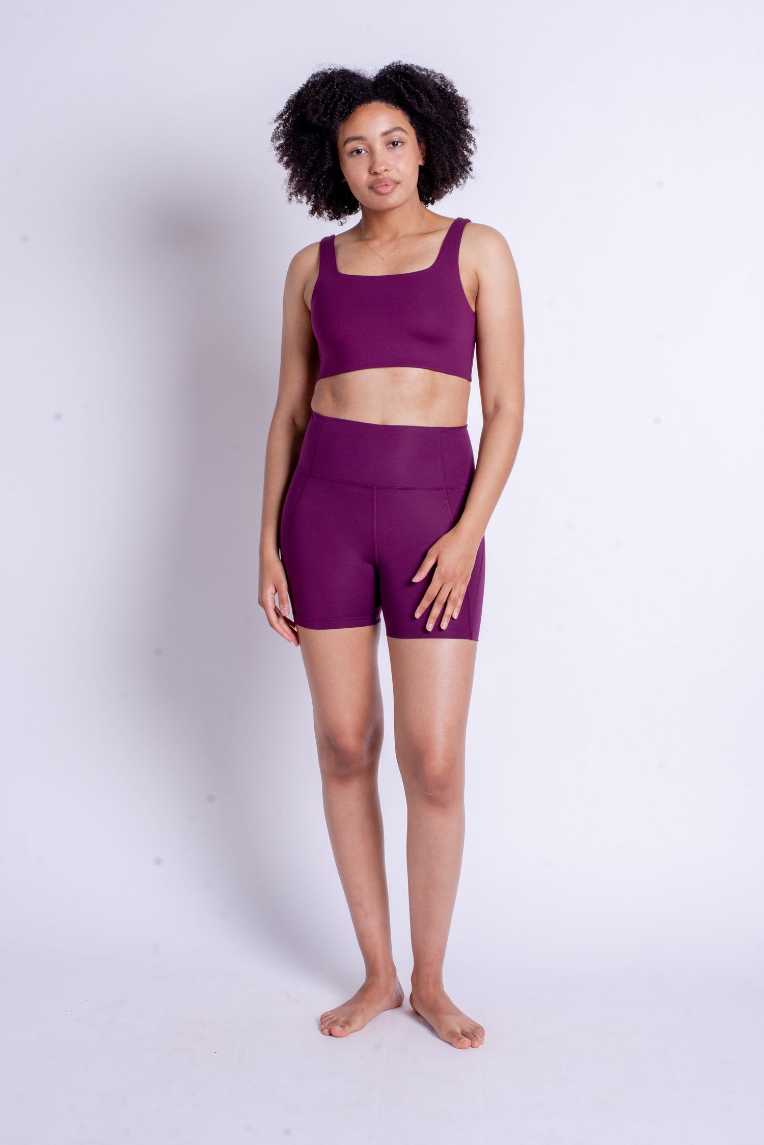 Girlfriend Collective Run Shorts High-Rise - Made from Recycled Plastic Bottles Plum XS Pants