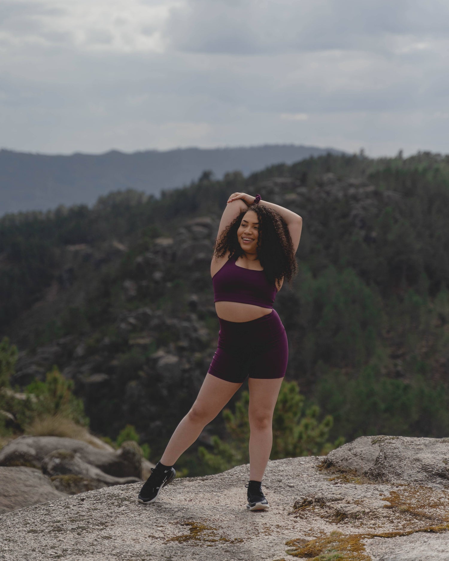 Girlfriend Collective Run Shorts High-Rise - Made from Recycled Plastic Bottles Plum XS Pants