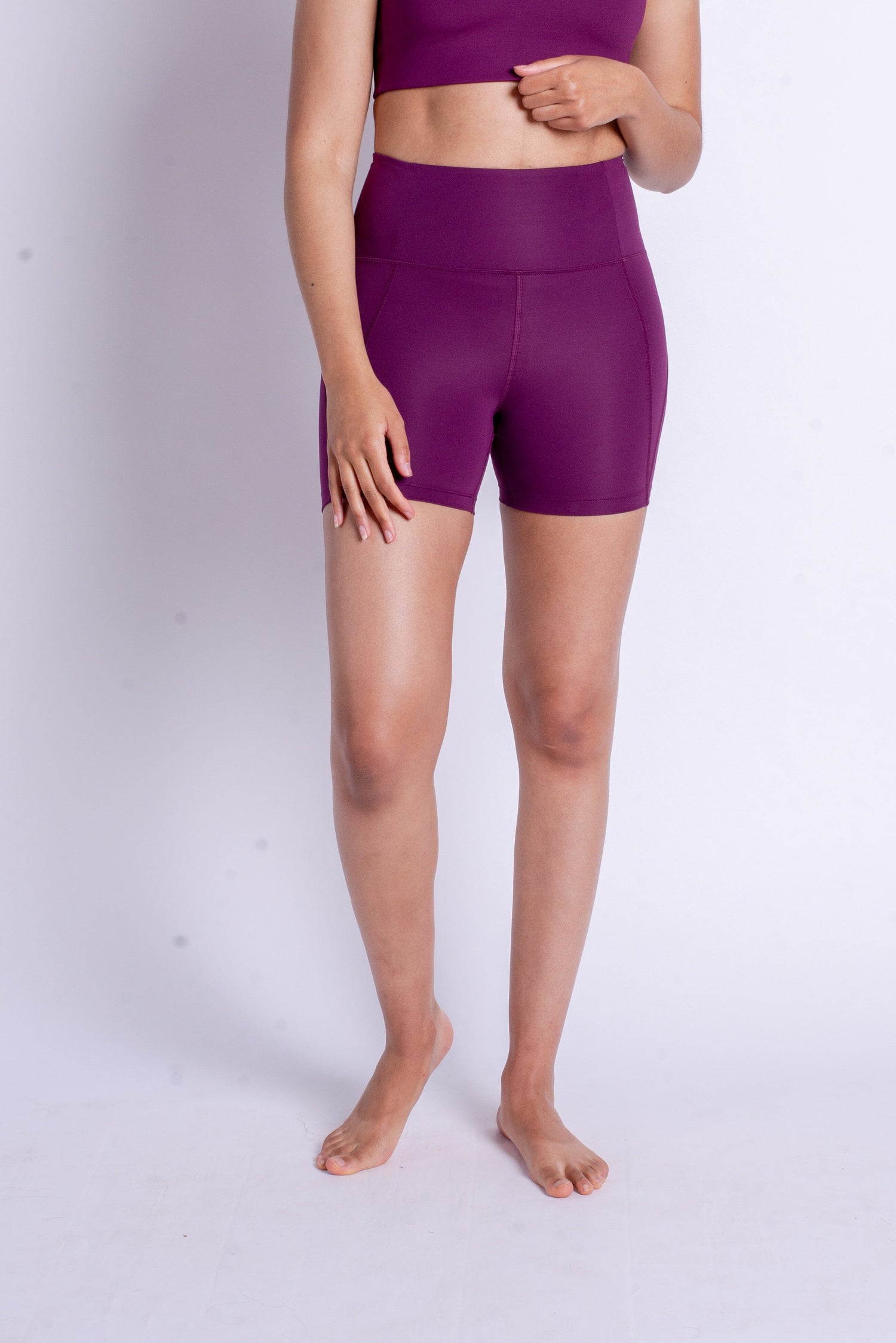 Girlfriend Collective Run Shorts High-Rise - Made from Recycled Plastic Bottles Plum XS Pants