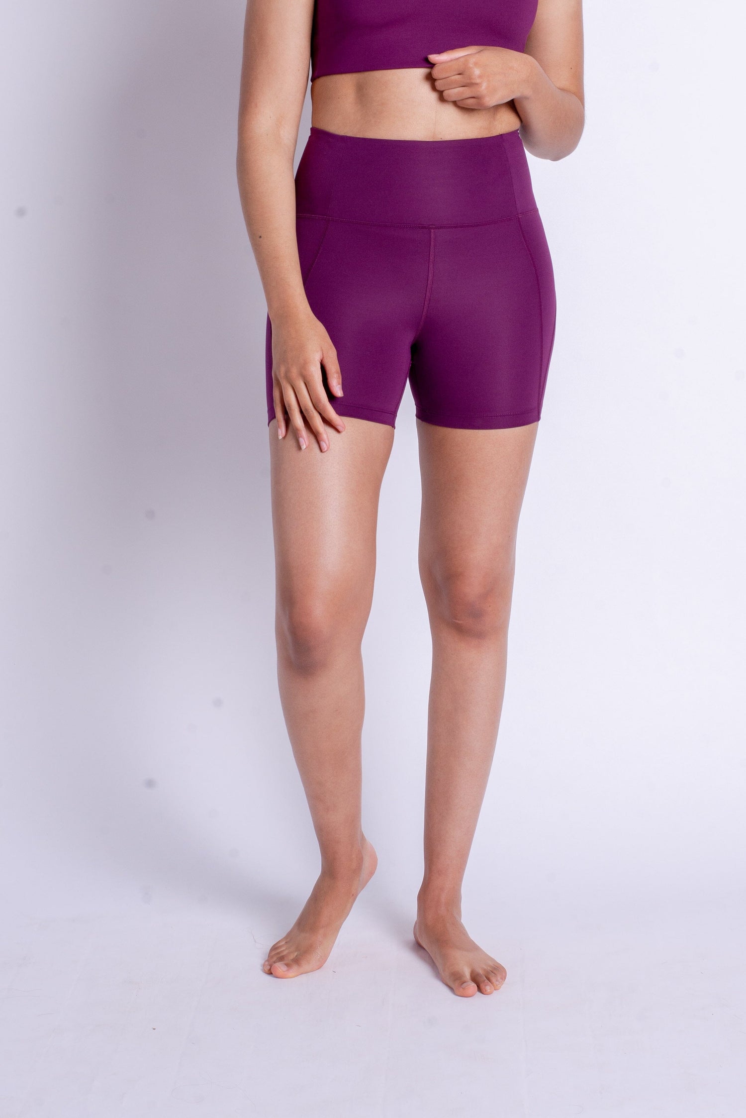 Girlfriend Collective Run Shorts High-Rise - Made from Recycled Plastic Bottles Plum Pants