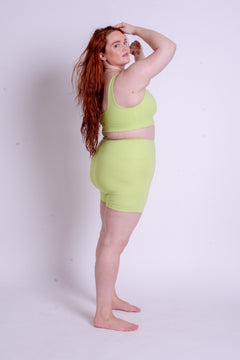 Girlfriend Collective Run Shorts High-Rise - Made from Recycled Plastic Bottles Key Lime Pants