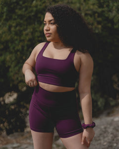 Girlfriend Collective Run Shorts High-Rise - Made from Recycled Plastic Bottles Plum XS Pants