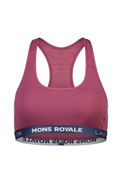 Mons Royale Sierra Sports Bra - Merino wool Berry S Underwear