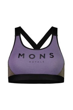 Mons Royale Stella X-Back Bra - Merino Wool Walnut / Thistle Underwear