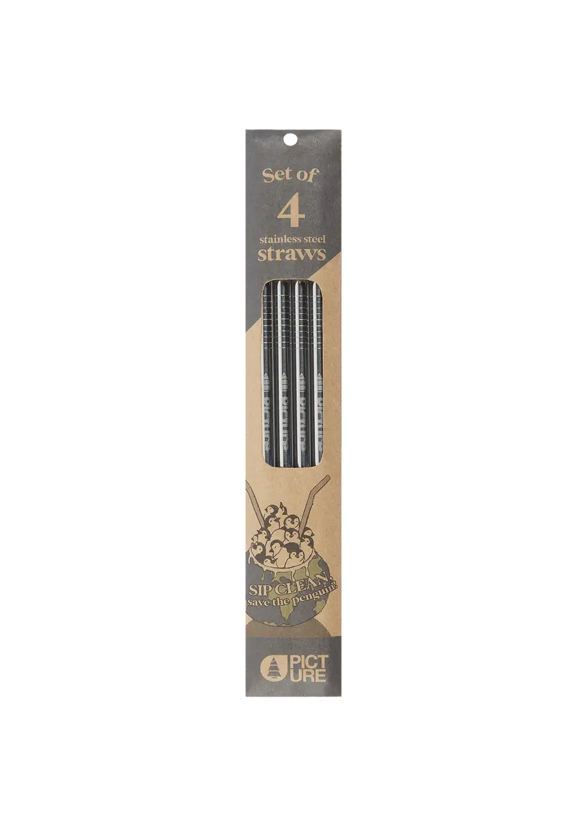 Picture Organic Straw Set of 4 - Made From Stainless Steel Aluminium Cutlery