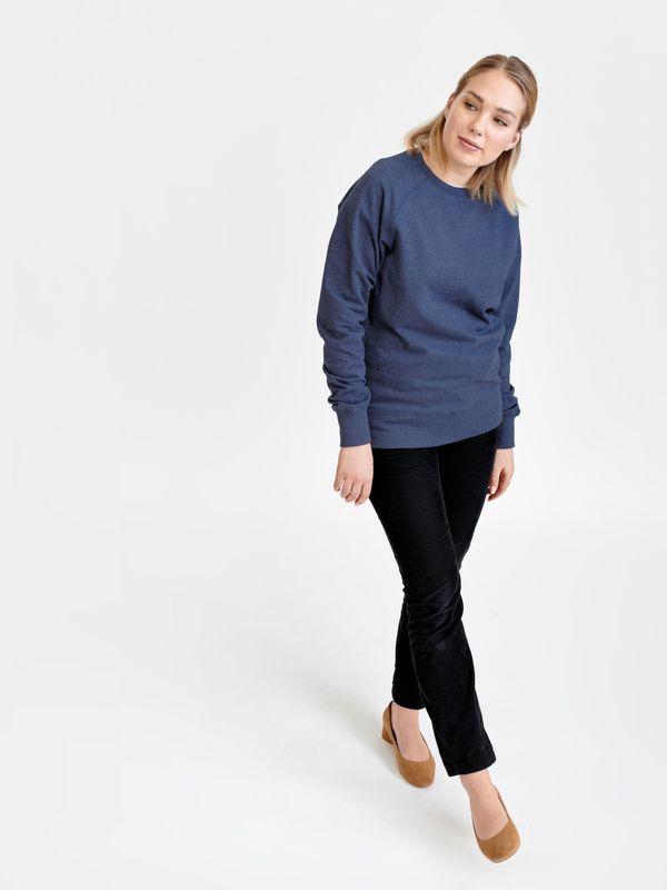 Pure Waste Sweatshirt Raglan Unisex - Recycled Cotton & Recycled Polyester Navy Melange Shirt