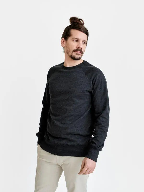 Sweatshirt Raglan Unisex - Recycled Cotton & Recycled Polyester Shirt Pure Waste Anthracite XS