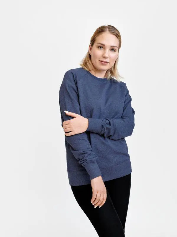 Sweatshirt Raglan Unisex - Recycled Cotton & Recycled Polyester Shirt Pure Waste Navy Melange XS