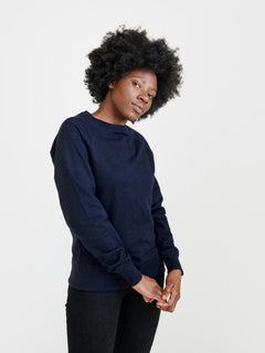 Pure Waste Sweatshirt Raglan Unisex - Recycled Cotton & Recycled Polyester Solid Navy Shirt