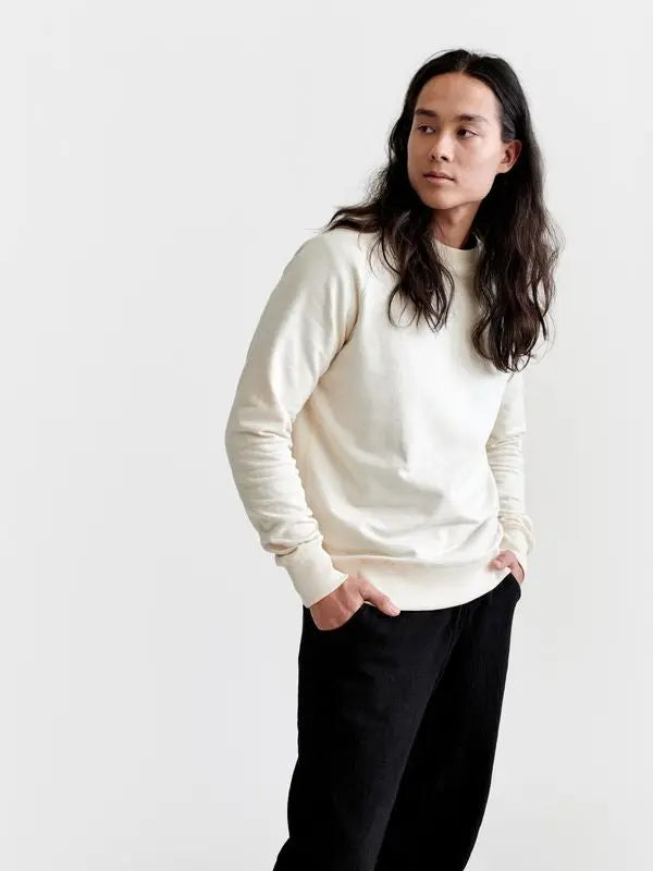 Sweatshirt Raglan Unisex - Recycled Cotton & Recycled Polyester Shirt Pure Waste Ecru XS