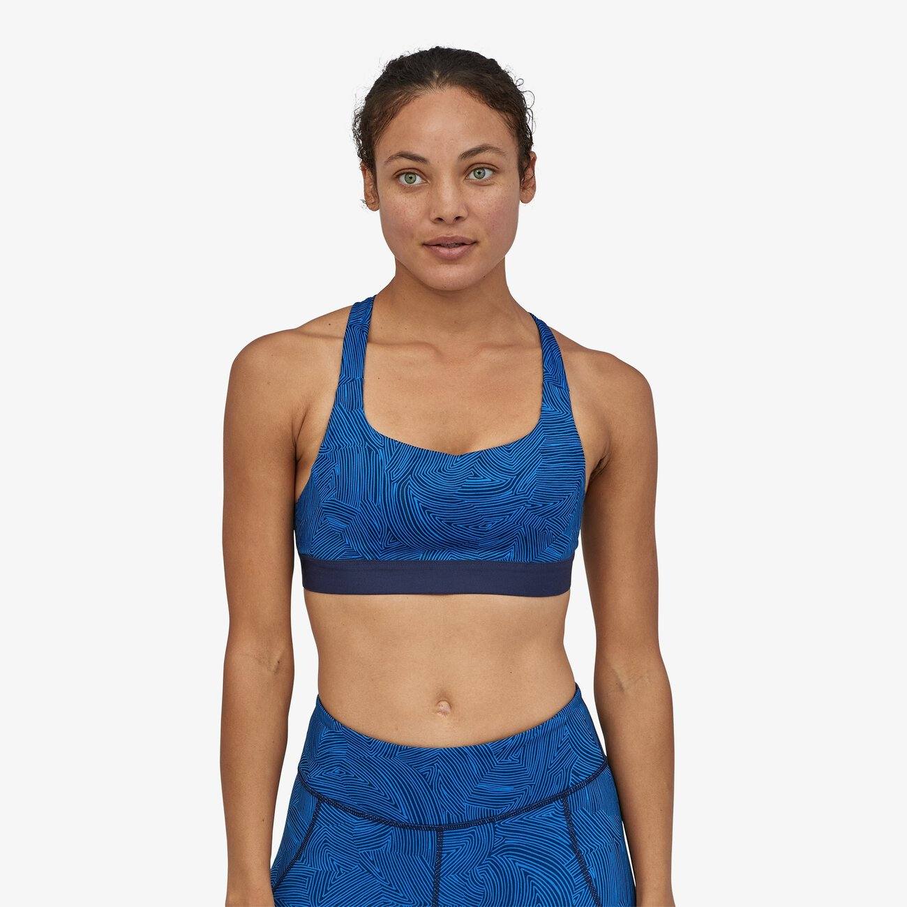Patagonia Switchback Sports Bra - Recycled Polyester Terraced Fields: Bayou Blue Underwear
