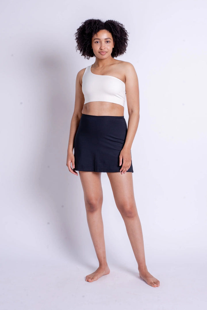 Girlfriend Collective The Skort High-Rise - Made from Recycled Plastic Bottles Moss Skirt