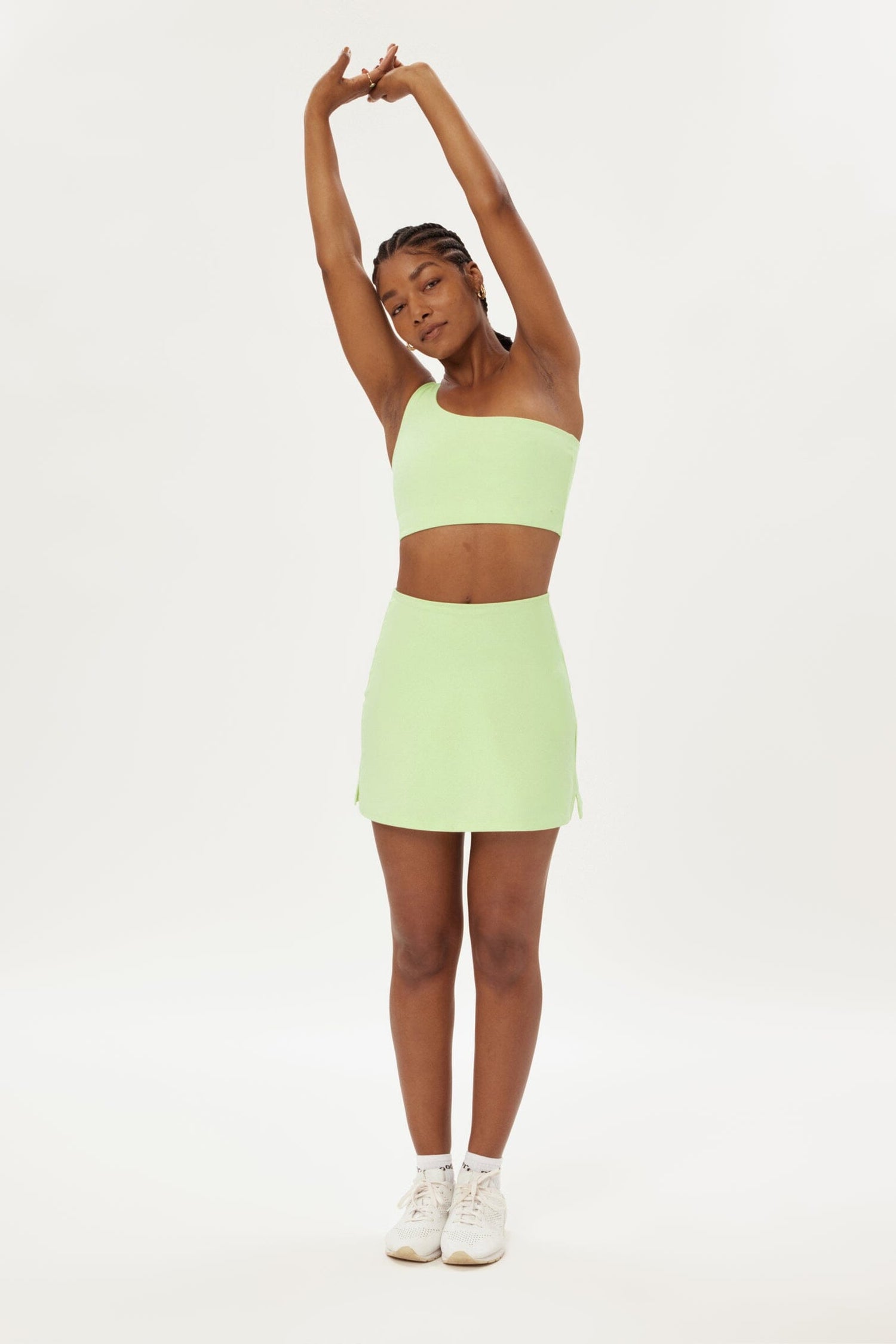 Girlfriend Collective The Skort High-Rise - Made from Recycled Plastic Bottles Green Tea Skirt
