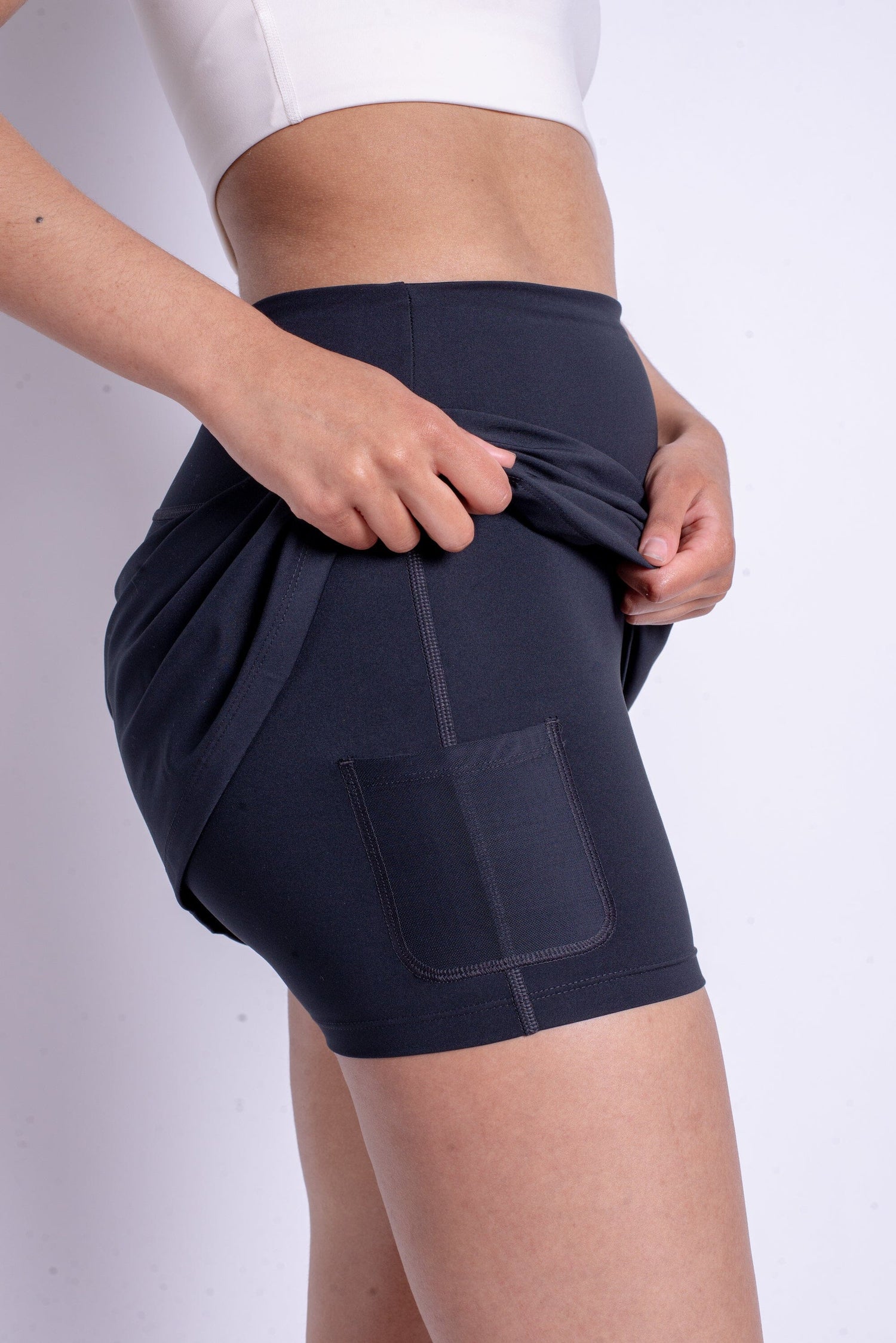 Girlfriend Collective The Skort High-Rise - Made from Recycled Plastic Bottles Ivory Skirt