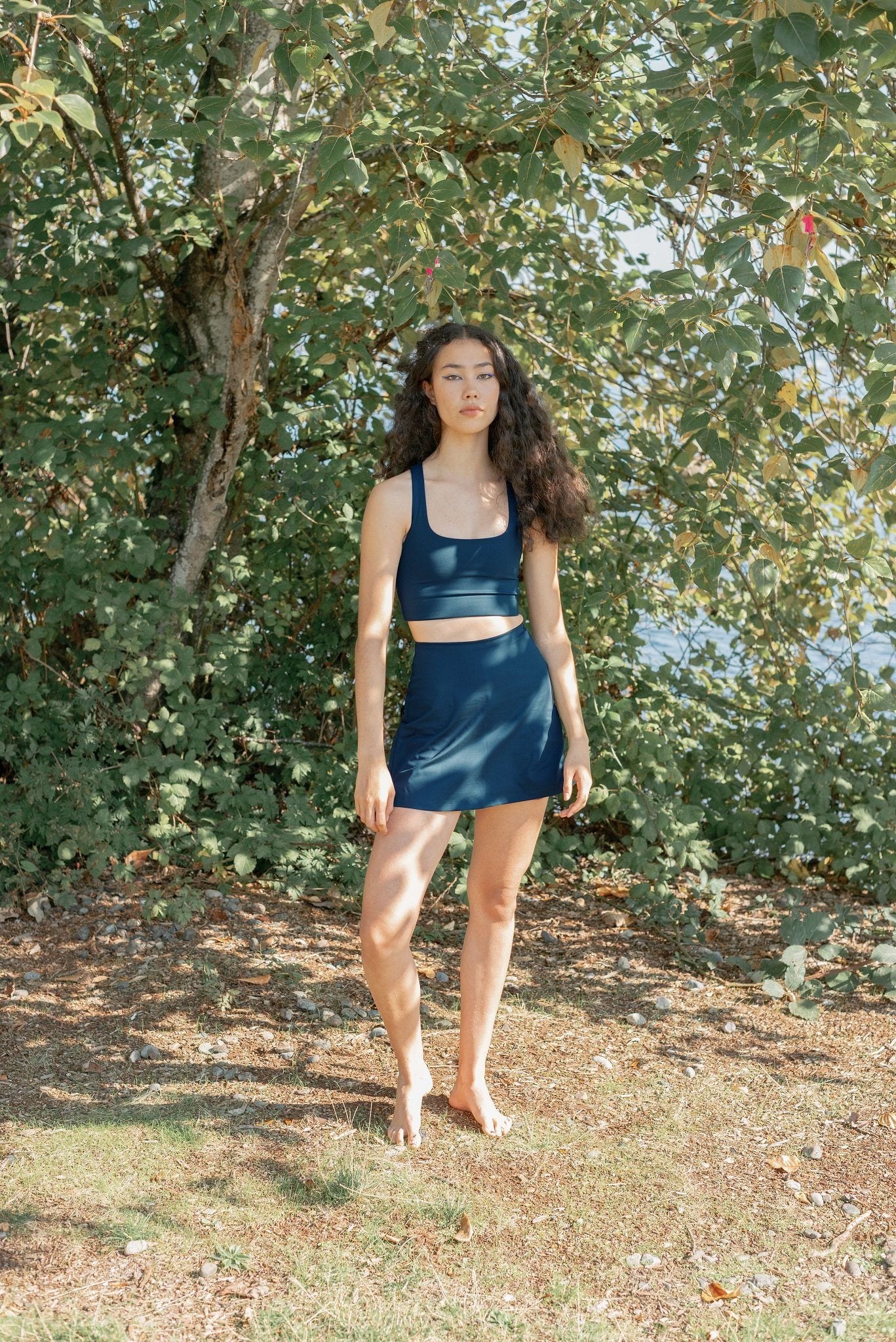 Girlfriend Collective The Skort High-Rise - Made from Recycled Plastic Bottles Midnight Skirt