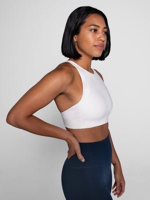 Girlfriend Collective Topanga sports Bra - Made from recycled plastic bottles Ivory