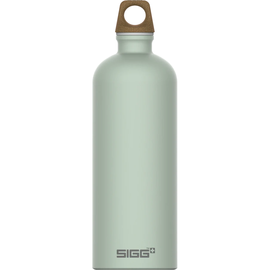 SIGG Traveller MyPlanet Bottle - 100% Recycled Aluminum Natural Green 1l Cutlery
