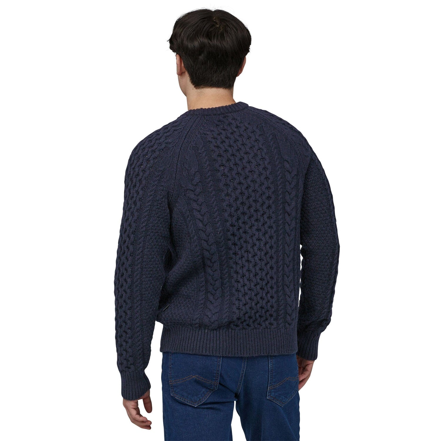 Patagonia Unisex Cable Knit Crewneck Sweater - Recycled Wool & Recycled Nylon New Navy Shirt