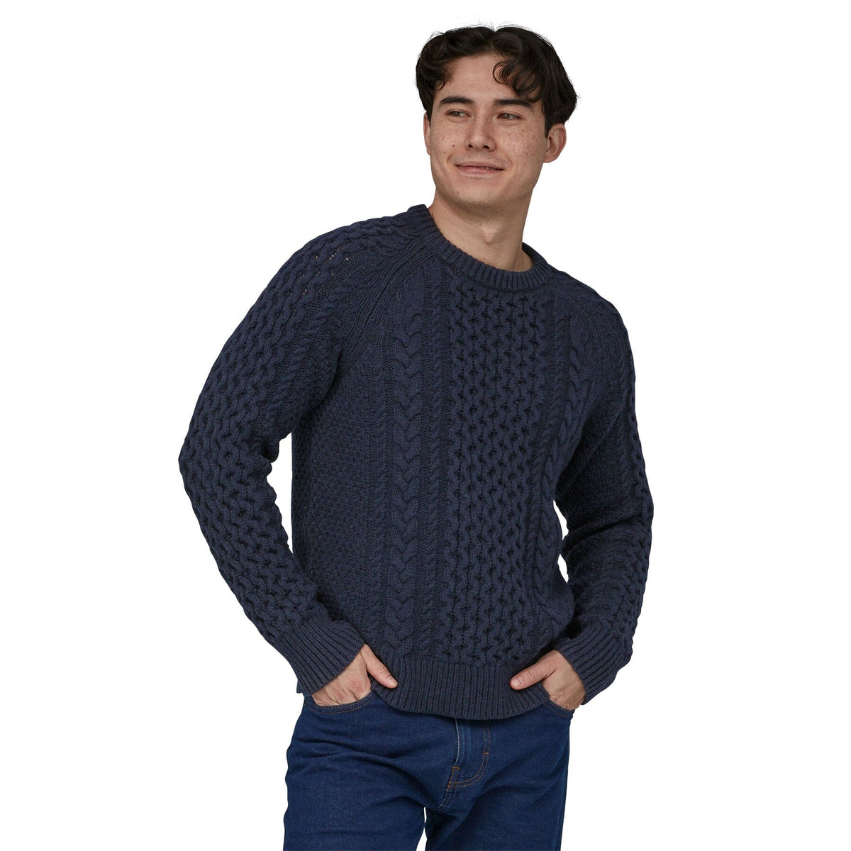 Unisex Cable Knit Crewneck Sweater - Recycled Wool & Recycled Nylon Shirt Patagonia