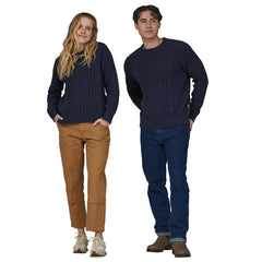 Patagonia Unisex Cable Knit Crewneck Sweater - Recycled Wool & Recycled Nylon New Navy Shirt