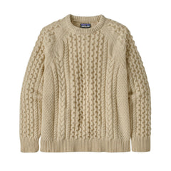Patagonia Unisex Cable Knit Crewneck Sweater - Recycled Wool & Recycled Nylon Natural Shirt