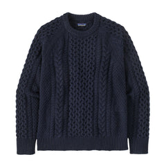 Patagonia Unisex Cable Knit Crewneck Sweater - Recycled Wool & Recycled Nylon New Navy Shirt