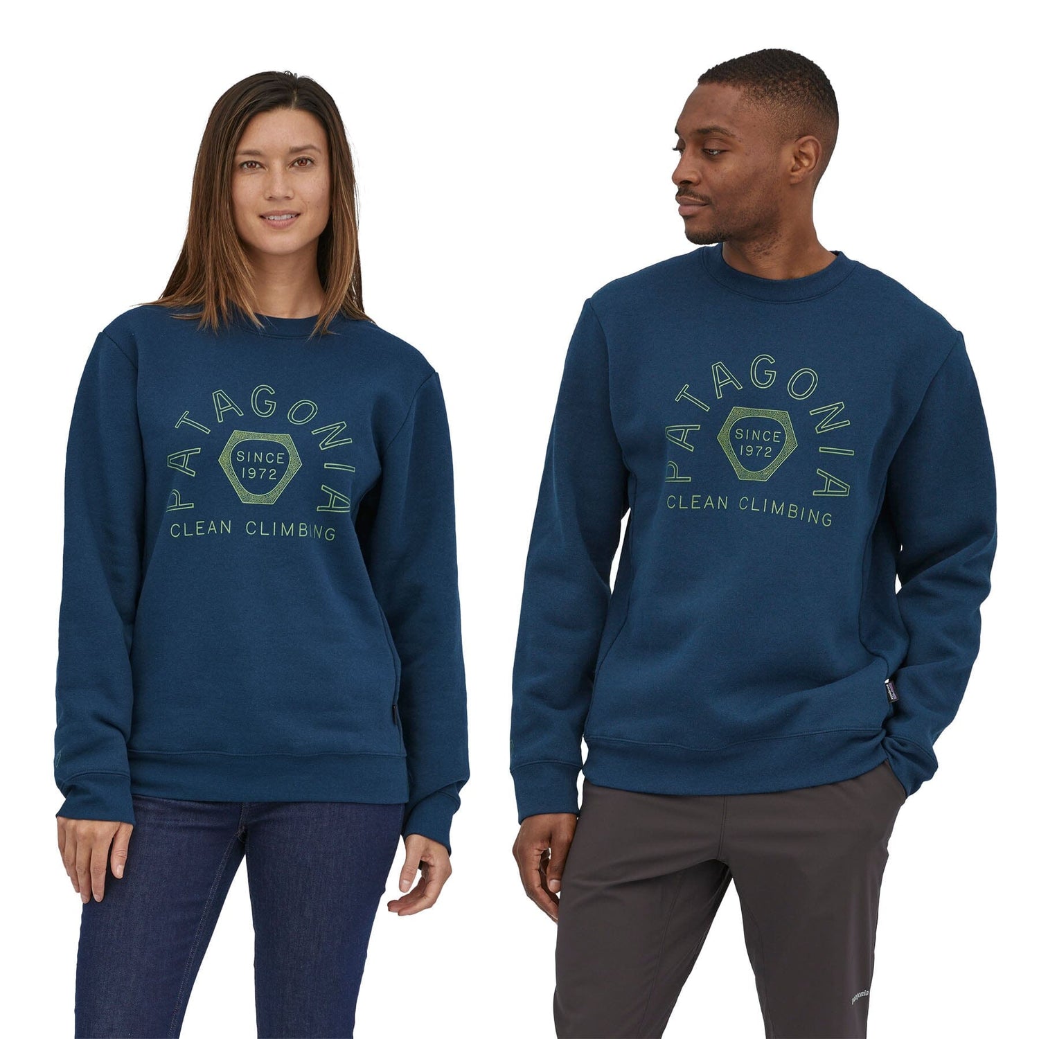 Patagonia - Unisex Clean Climb Hex Uprisal Crew Sweatshirt - Recycled PET & Recycled Cotton - Weekendbee - sustainable sportswear