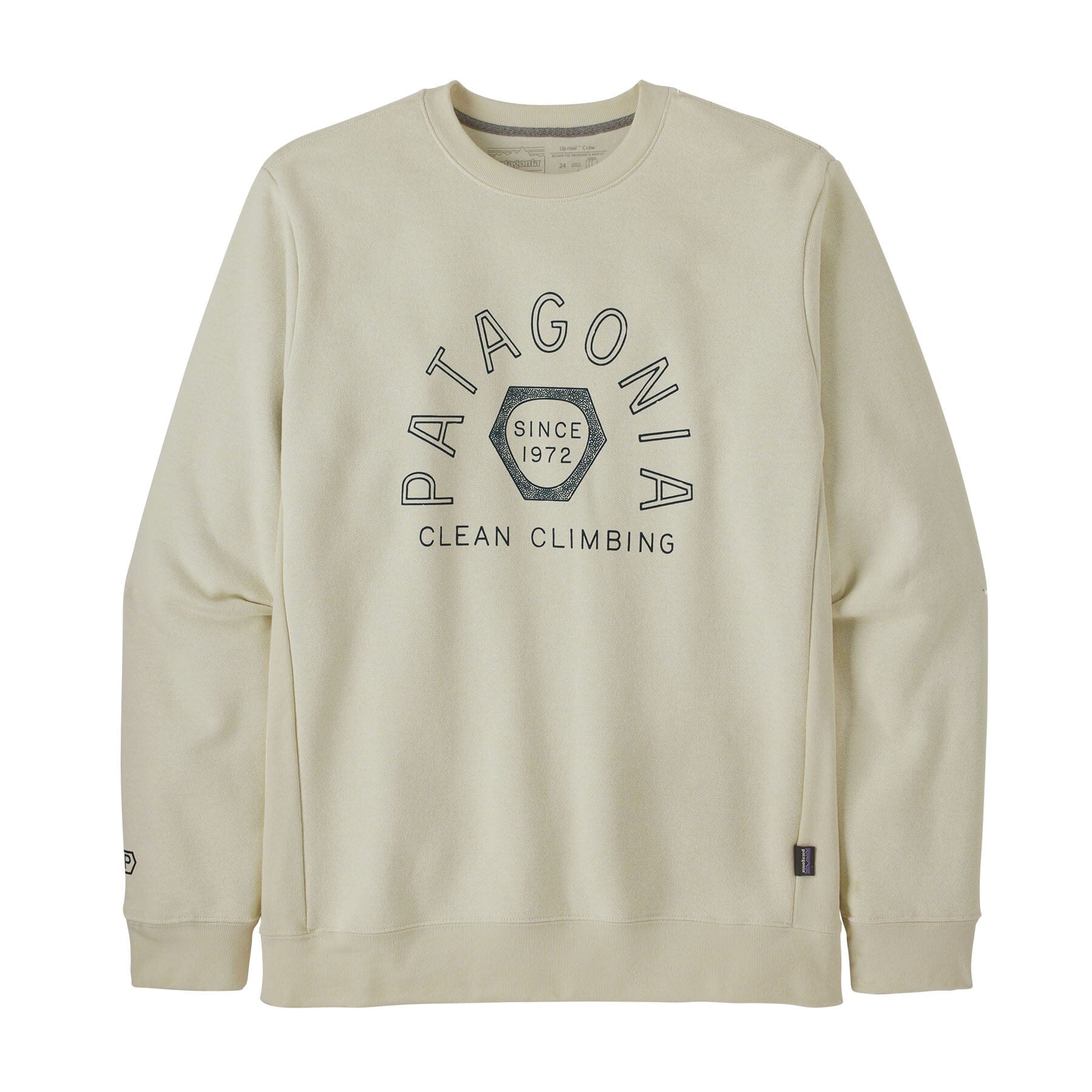 Patagonia Unisex Clean Climb Hex Uprisal Crew Sweatshirt - Recycled PET & Recycled Cotton Birch White