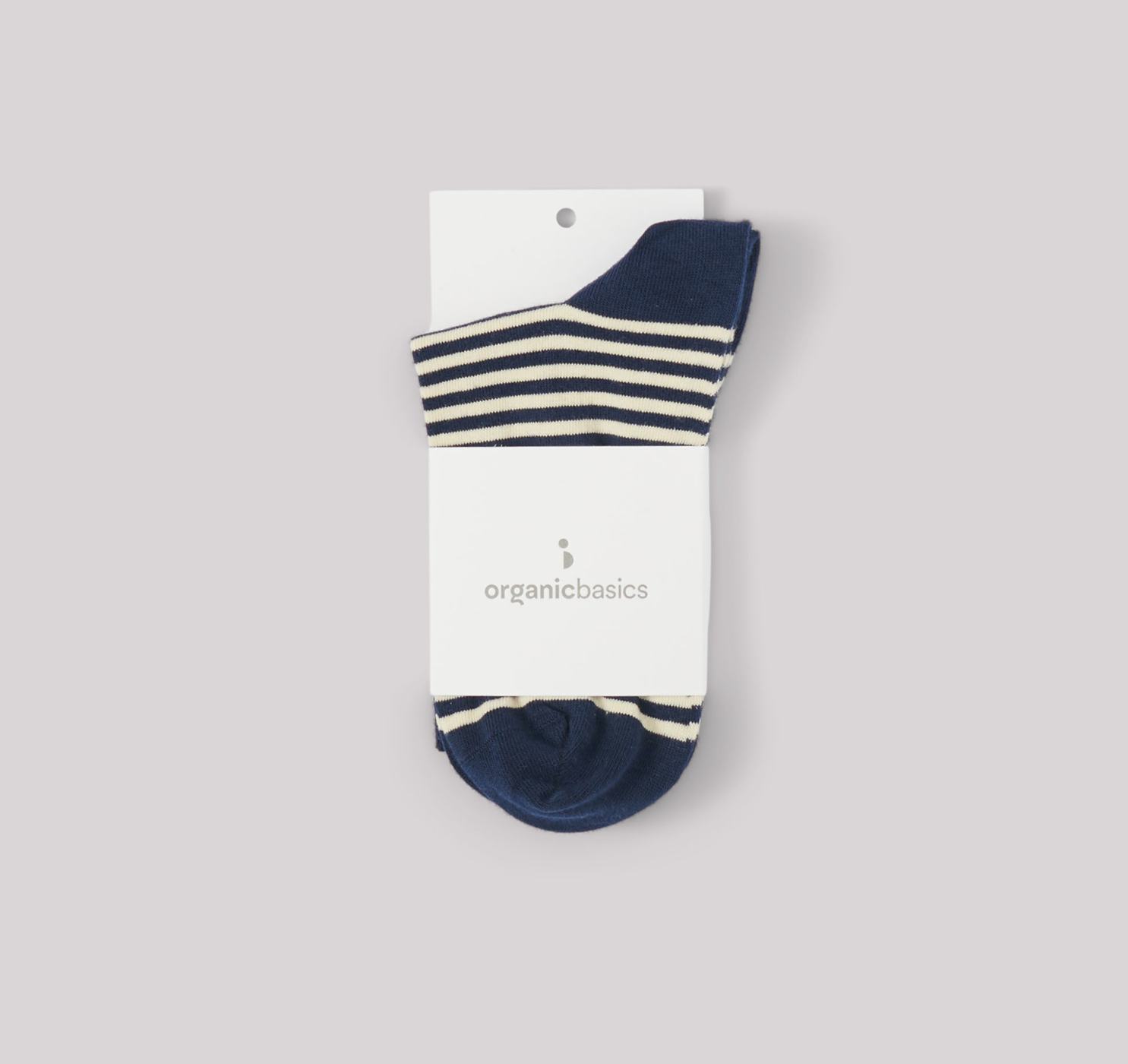 Organic Basics Unisex Color Striped Socks - Organic cotton Navy Socks