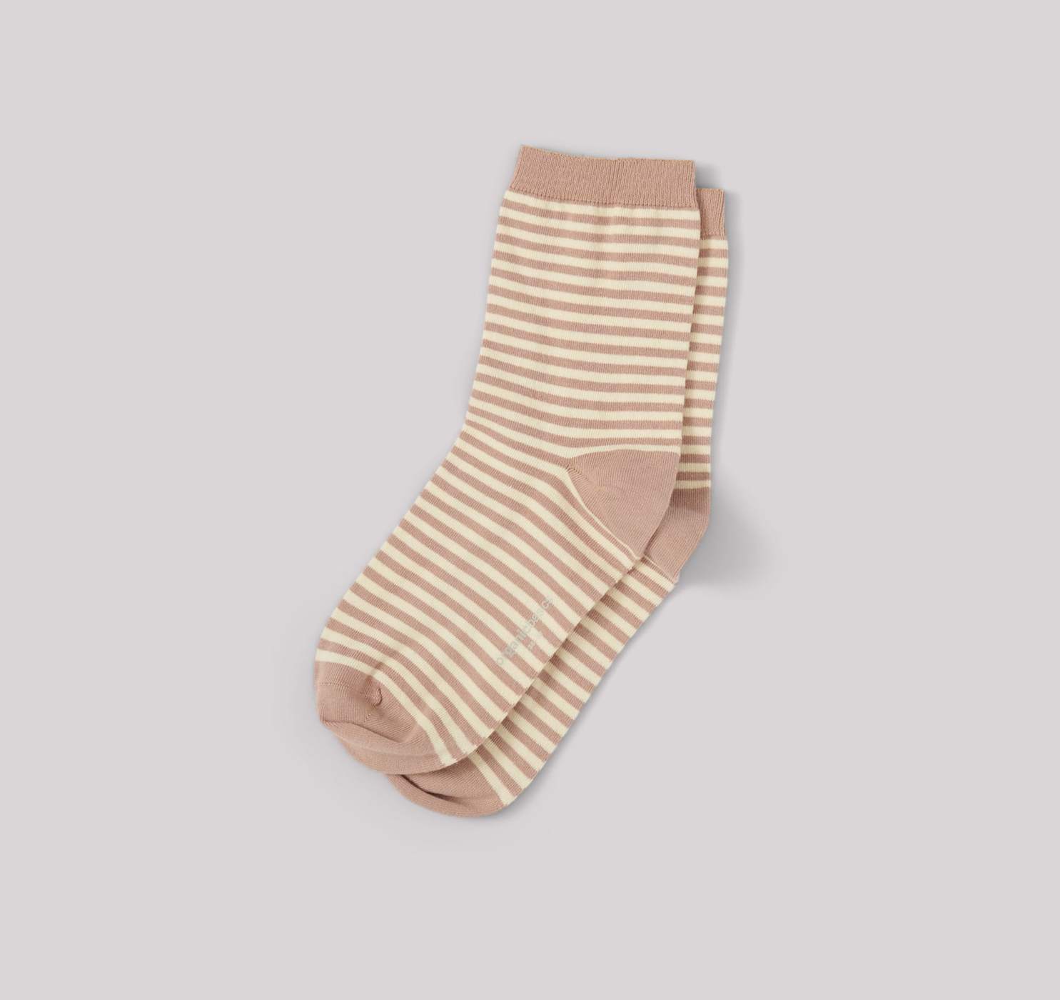 Organic Basics Unisex Color Striped Socks - Organic cotton Dusty Rose Socks
