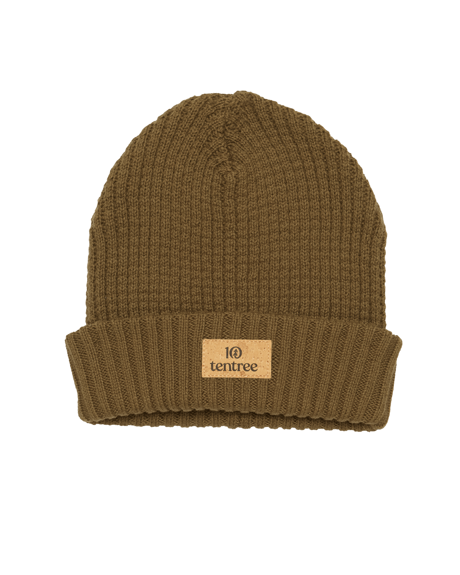 Tentree Unisex Cork Patch Beanie - 100% Organic Cotton Uniform Green Headwear