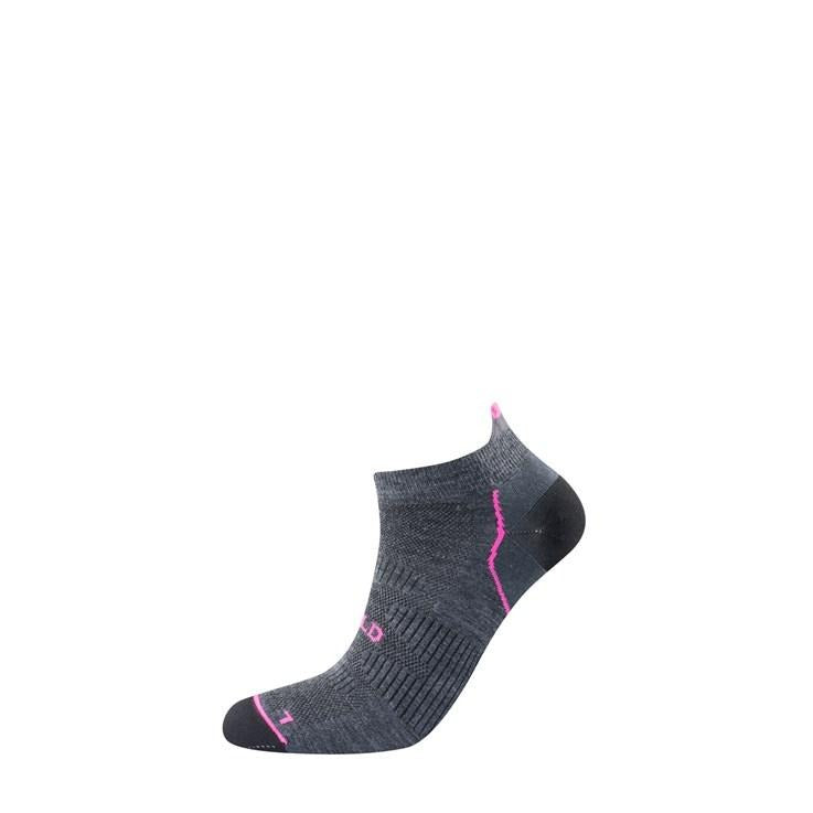 Devold Unisex Energy Low Sock - Merino Wool Dark Grey / Pink Socks