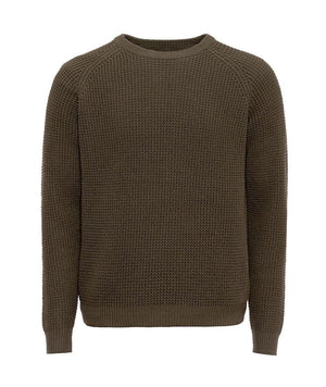 Pure Waste Unisex Fisherman Sweater - Recycled Cotton & Recycled Polyester Khaki Green