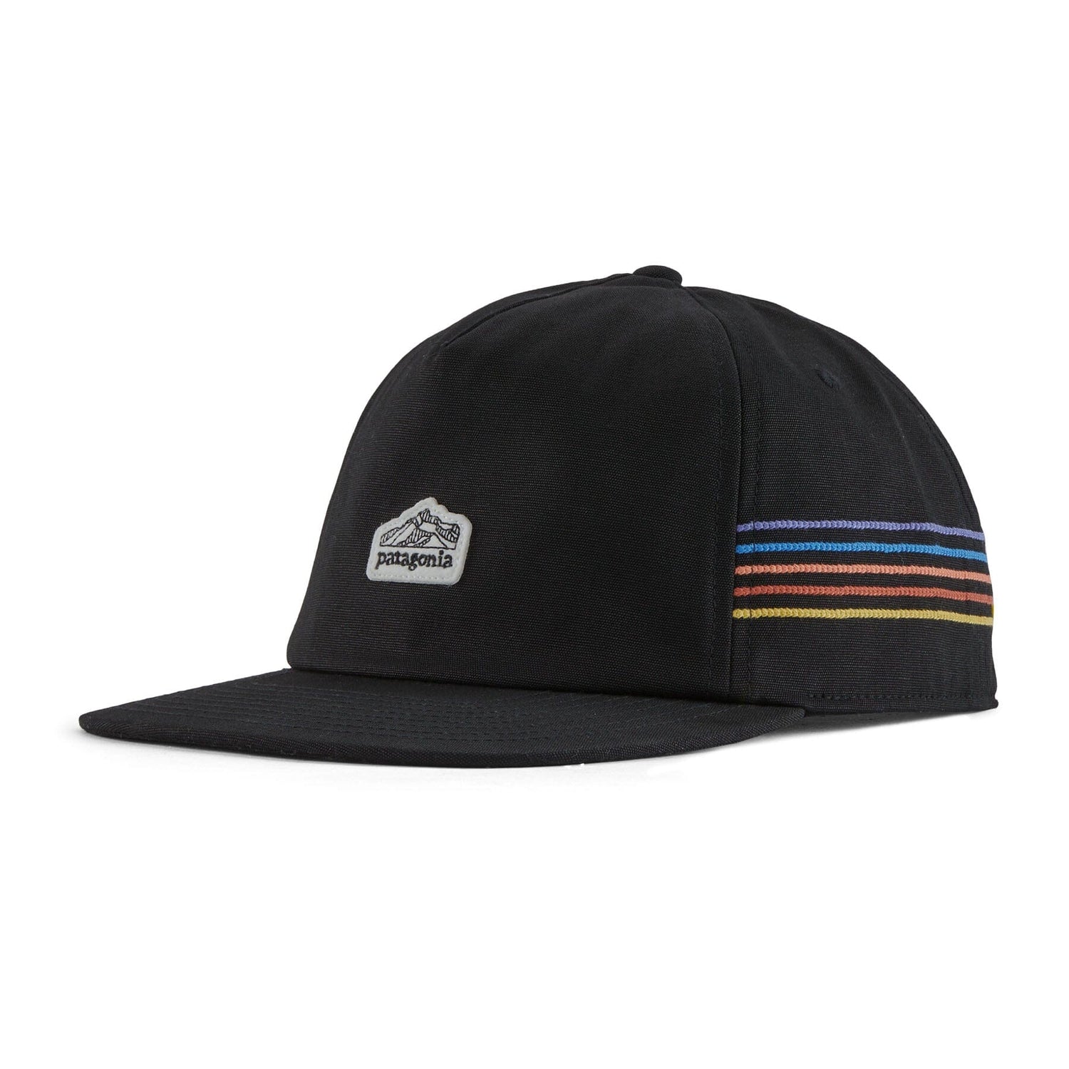 Patagonia Unisex Line Logo Ridge Stripe Funfarer Cap - Organic Cotton & Recycled Fishing Nets Black Headwear