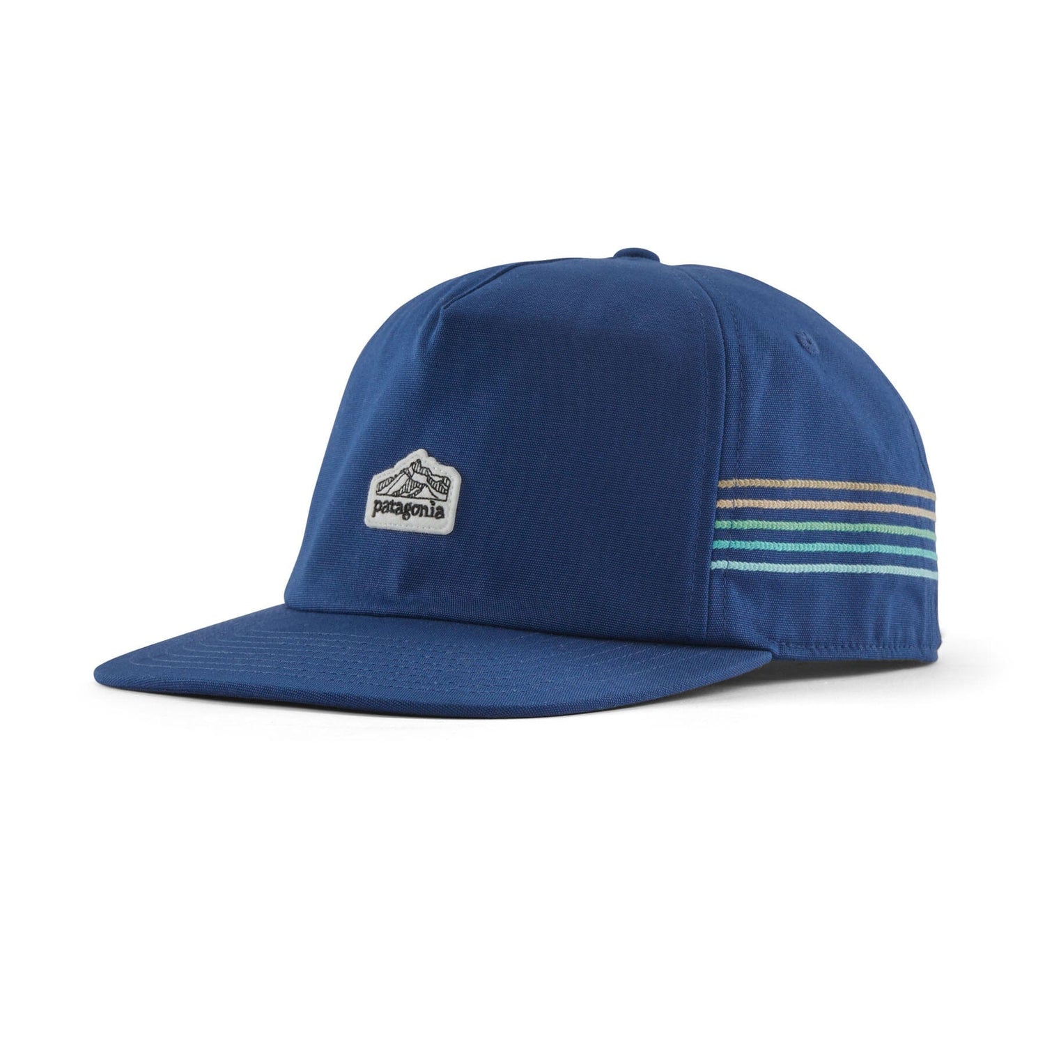 Patagonia Unisex Line Logo Ridge Stripe Funfarer Cap - Organic Cotton & Recycled Fishing Nets Superior Blue Headwear
