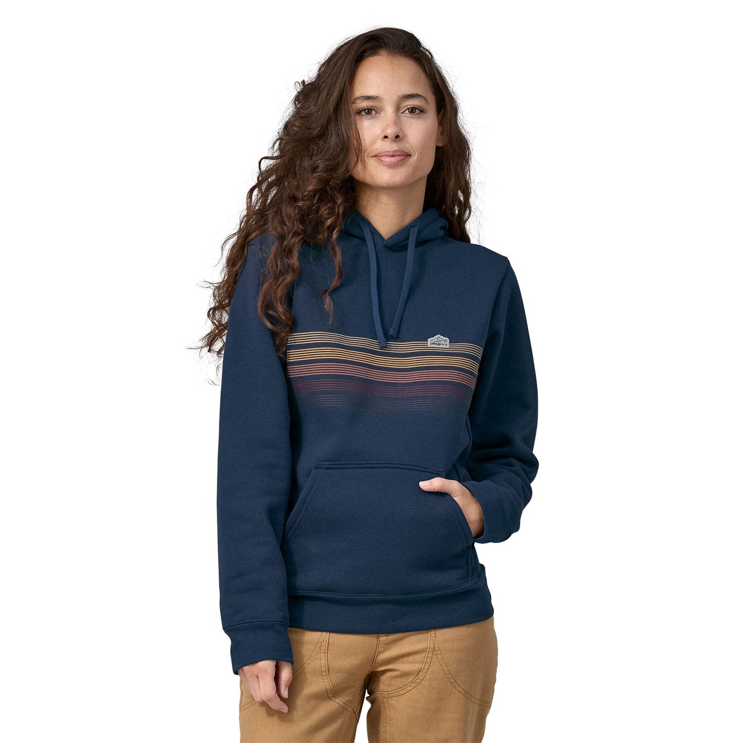 Patagonia Unisex Line Logo Ridge Stripe Uprisal Hoody - Recycled Polyester & Recycled Cotton Lagom Blue Shirt