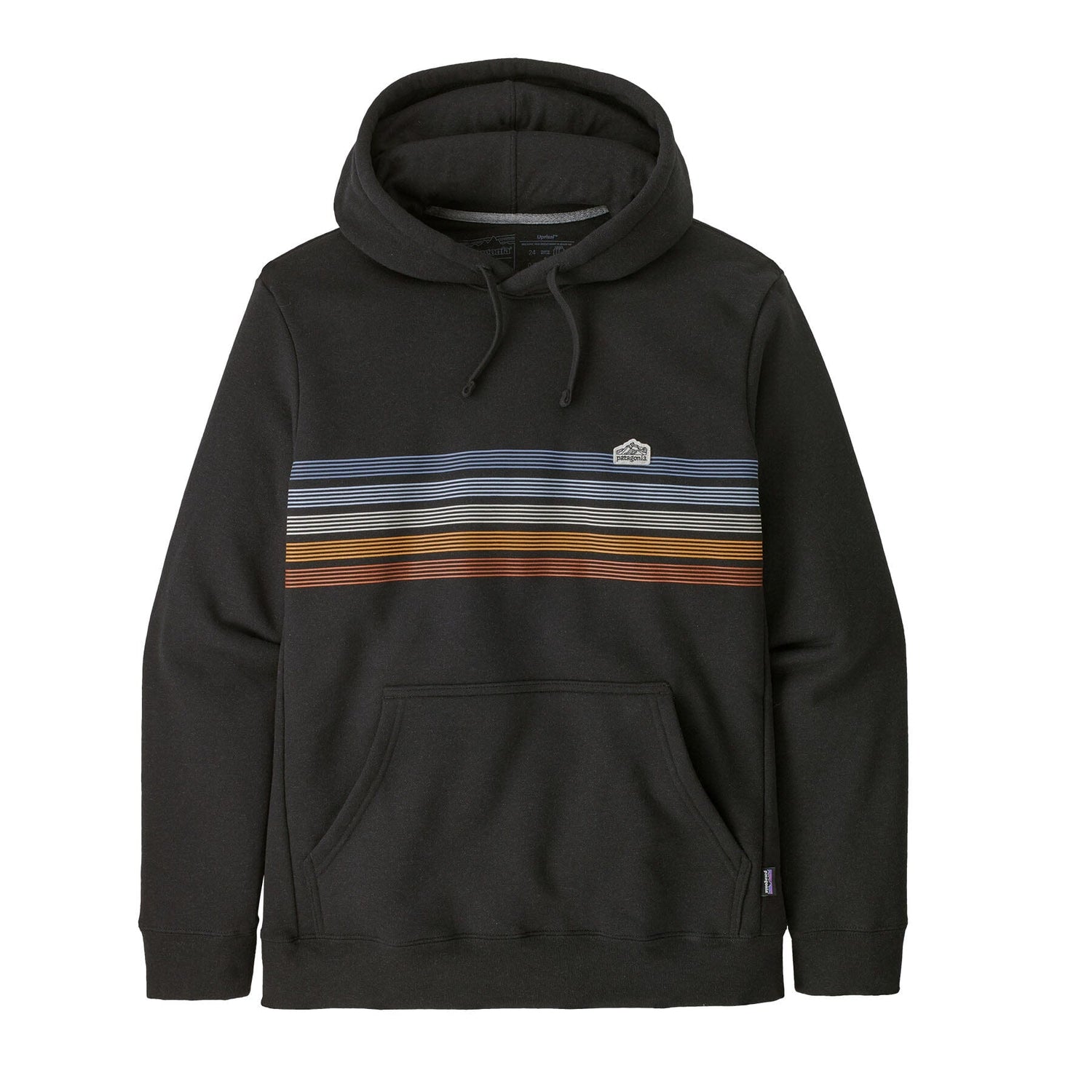 Patagonia Unisex Line Logo Ridge Stripe Uprisal Hoody - Recycled Polyester & Recycled Cotton Ink Black Shirt