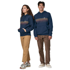 Patagonia Unisex Line Logo Ridge Stripe Uprisal Hoody - Recycled Polyester & Recycled Cotton Lagom Blue Shirt