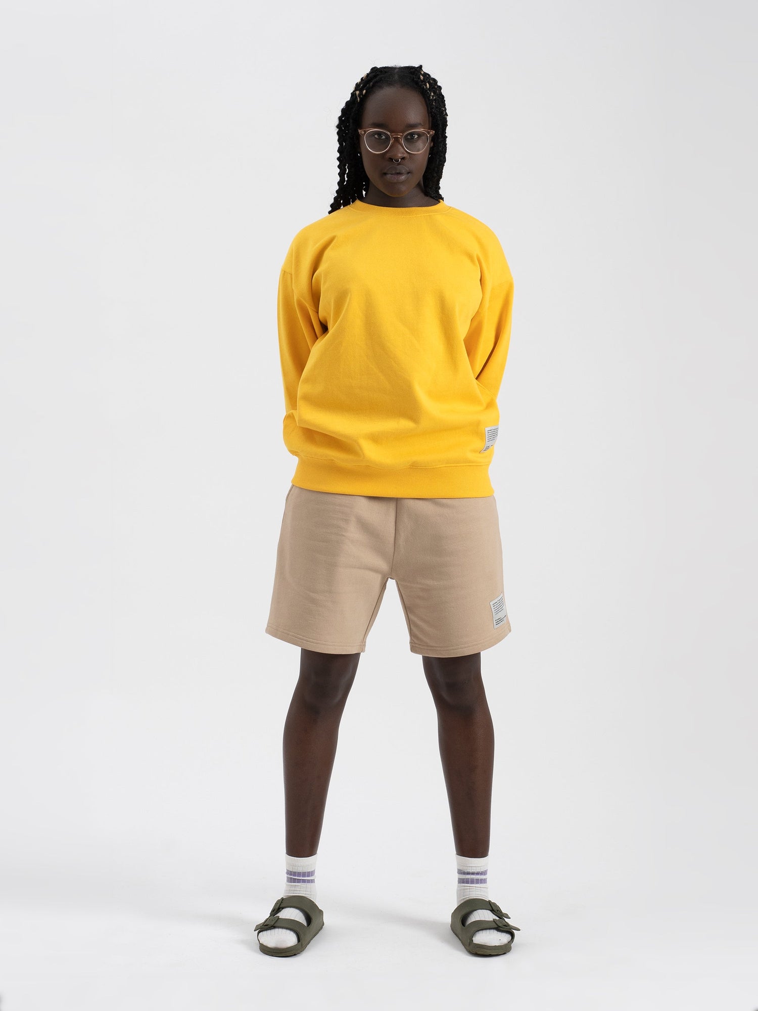 Pure Waste Unisex Loose Fit Sweatshirt - Recycled cotton & Recycled polyester Yellow Shirt