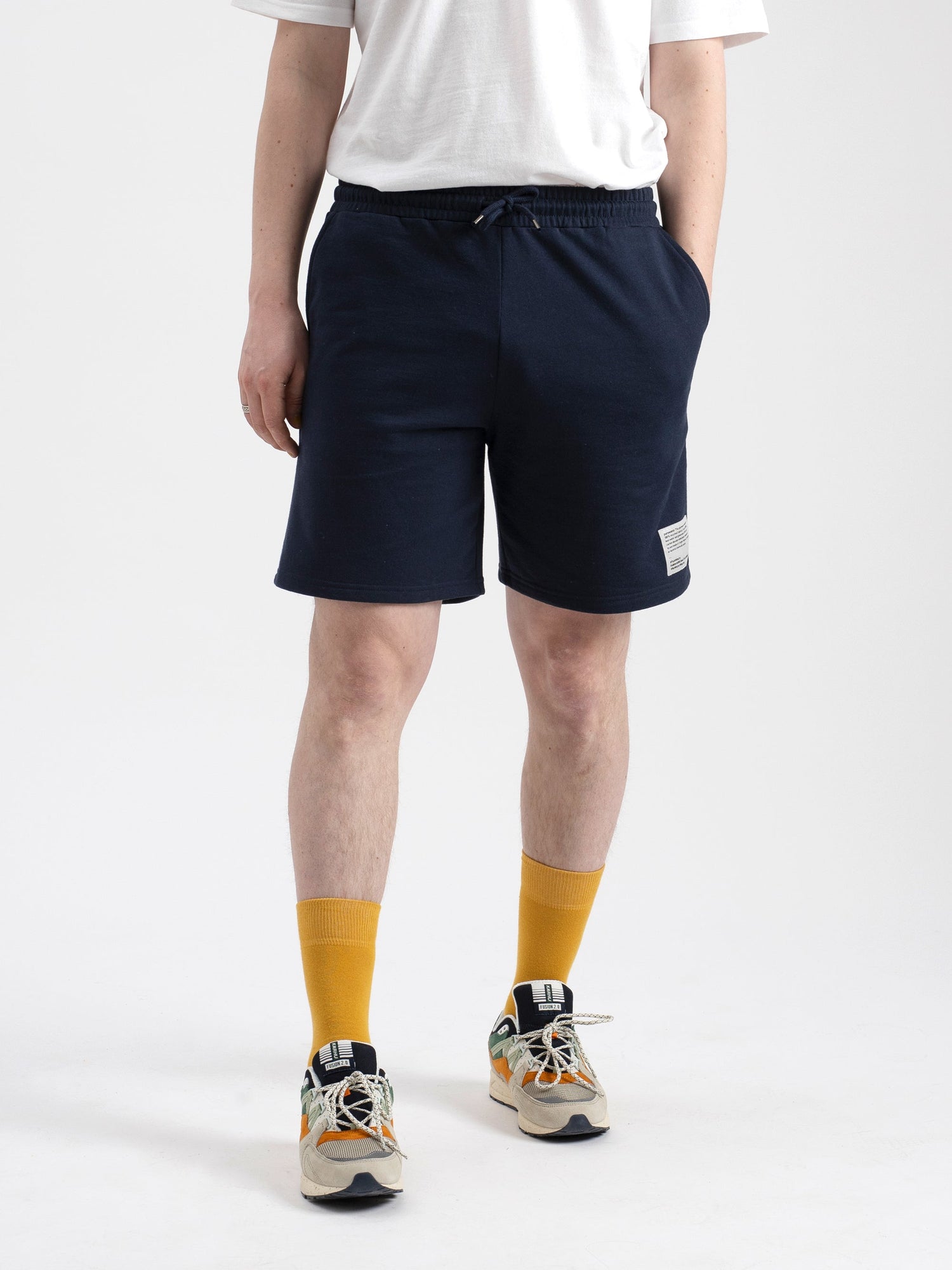 Pure Waste Unisex Loose Fit Sweatshorts - Recycled cotton & Recycled polyester Solid Navy Pants