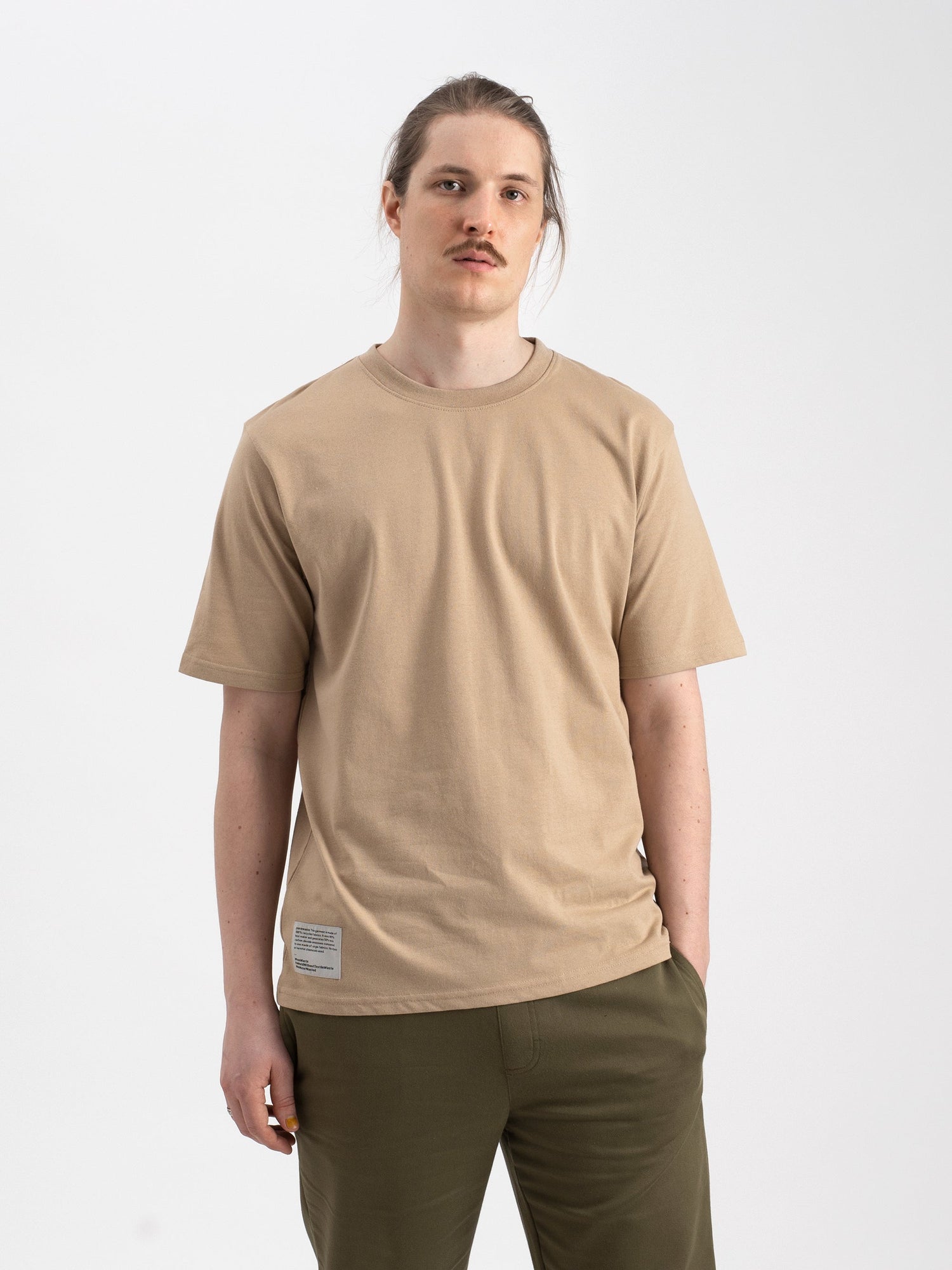 Pure Waste Unisex Loose Fit T-shirt - Recycled Cotton & Recycled Polyester Sand Shirt
