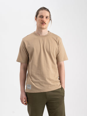 Pure Waste Unisex Loose Fit T-shirt - Recycled Cotton & Recycled Polyester Sand