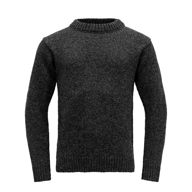 Devold Unisex Nansen Crew Neck Sweater - Made From Pure New Wool Anthracite Shirt