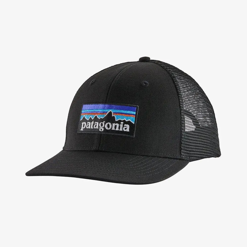 Unisex P-6 Logo Trucker Hat - Organic Cotton Headwear Patagonia Black