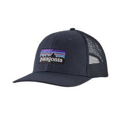 Patagonia Unisex P-6 Logo Trucker Hat - Organic Cotton Navy Blue Headwear