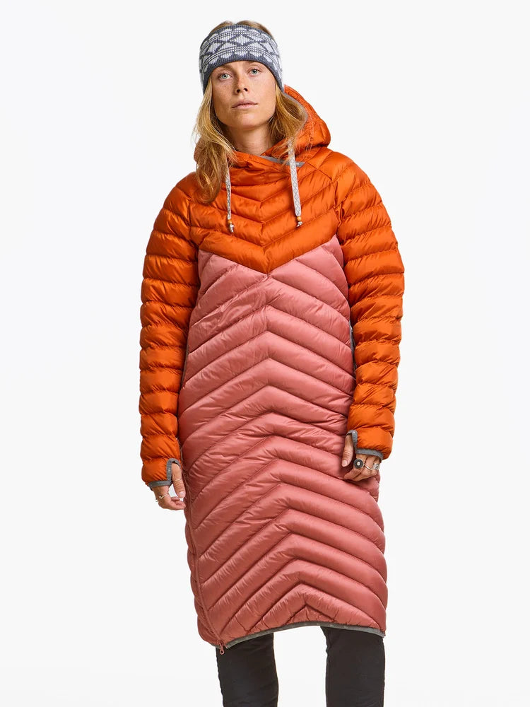 Varg Unisex Sarek Long Downhood - Sustainable Down Rust Orange-Pawn Pink Jacket